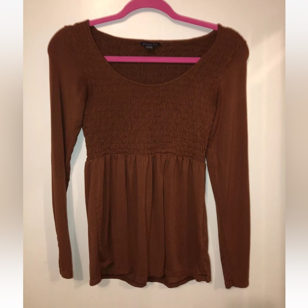 American Eagle Size XS Long Sleeve Burnt Orange Top